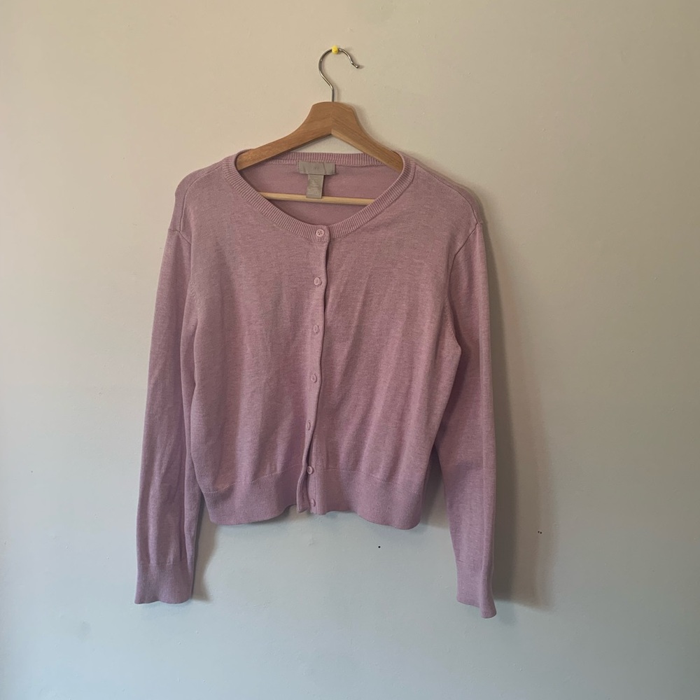 H&M fine knit pink cardigan